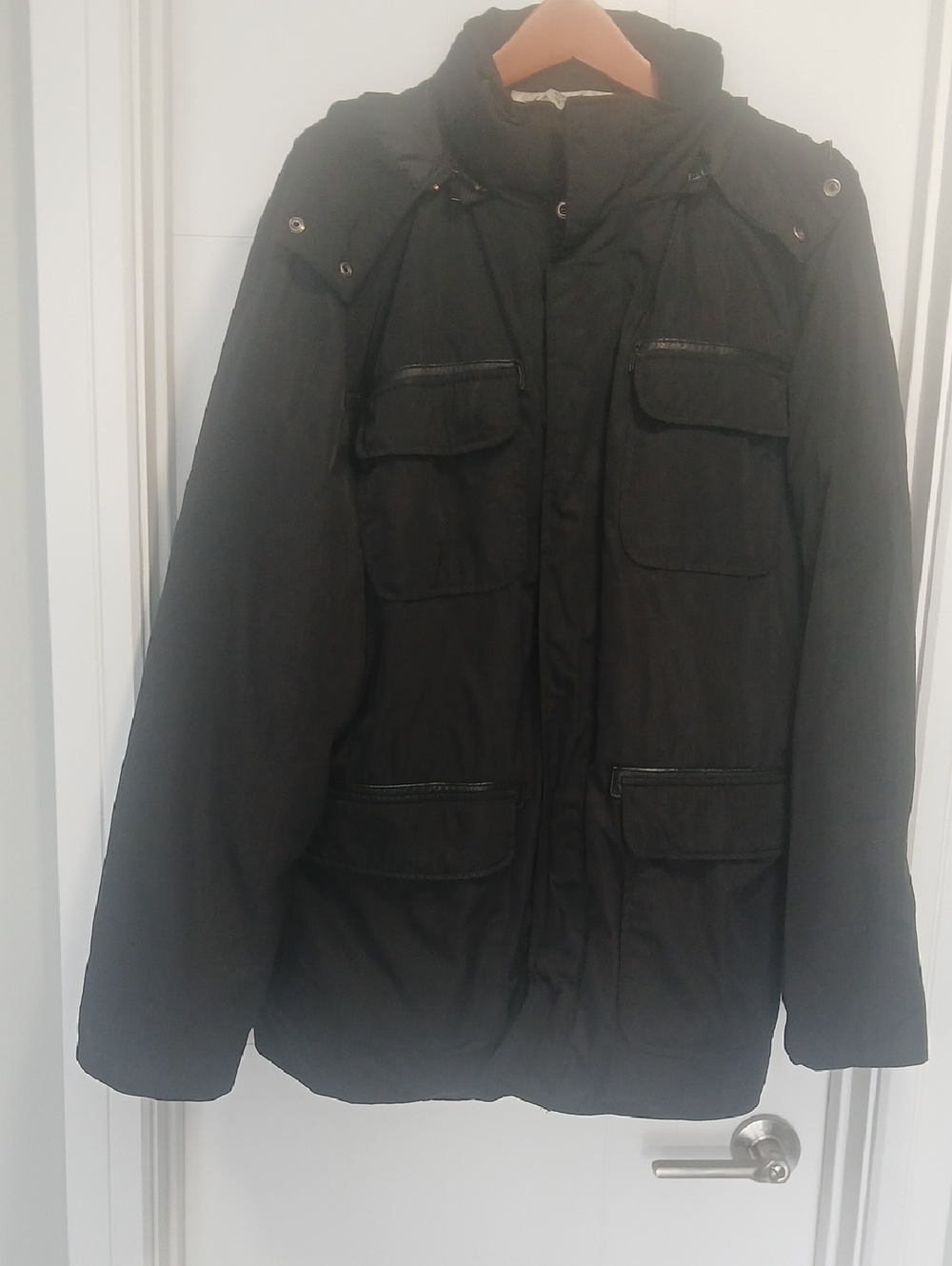 Kenneth Cole New York Men's Black Military Field Jacket